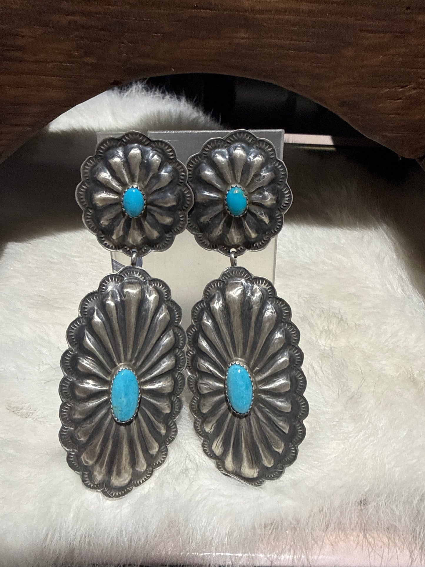 Rita Lee Concho Earrings with Turquoise
