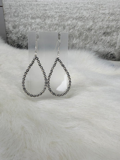 Sterling Silver Oxidized Bead Earrings Strung by Dorothy Lee
