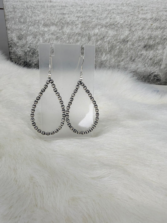 Sterling Silver Oxidized Bead Earrings Strung by Dorothy Lee