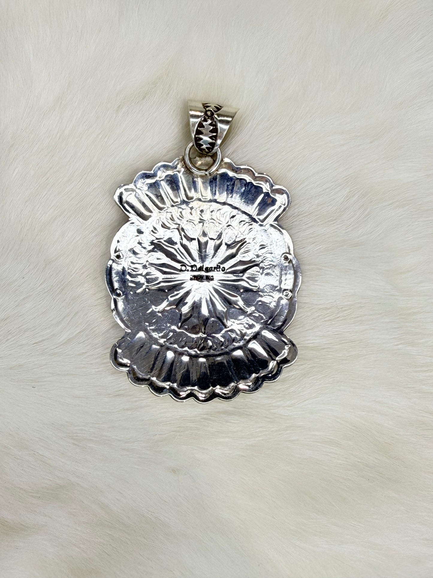 D. Delgarito Sterling Silver and Turquoise Pendant