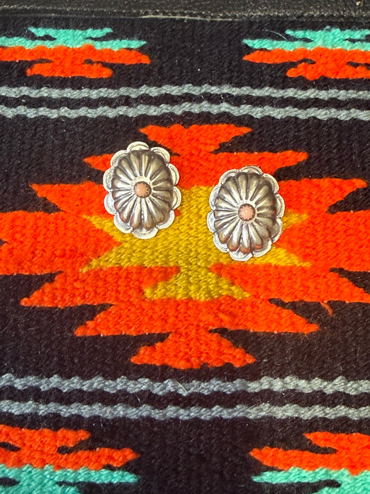 Pink Conch Concho Earrings