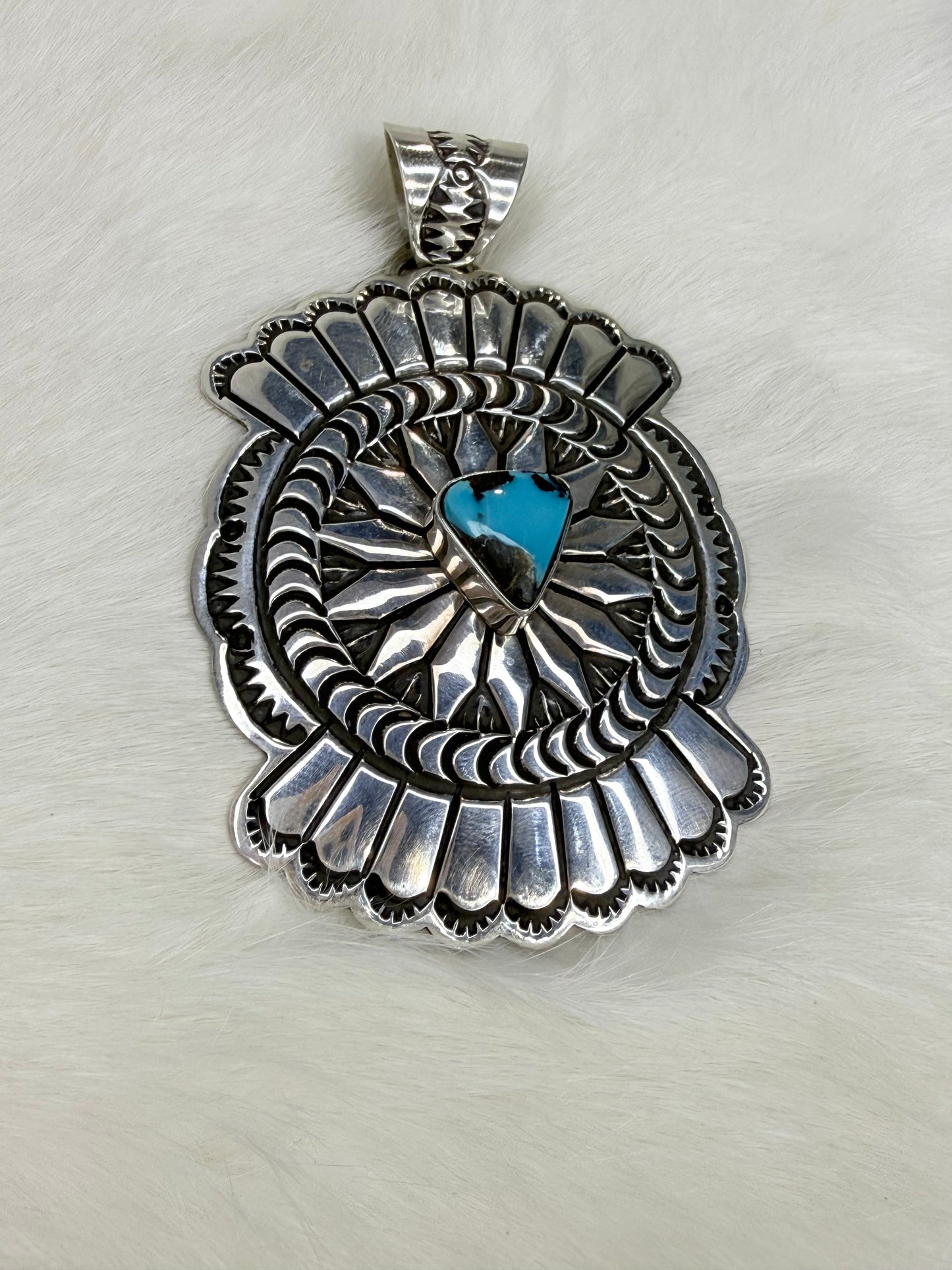 D. Delgarito Sterling Silver and Turquoise Pendant