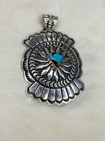 D. Delgarito Sterling Silver and Turquoise Pendant