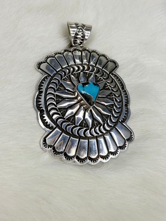 D. Delgarito Sterling Silver and Turquoise Pendant