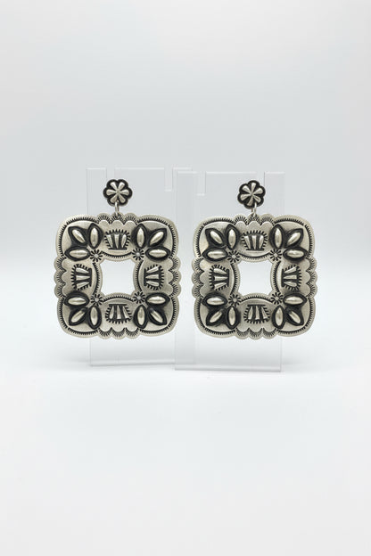 Leander Tahe Square Concho Earrings