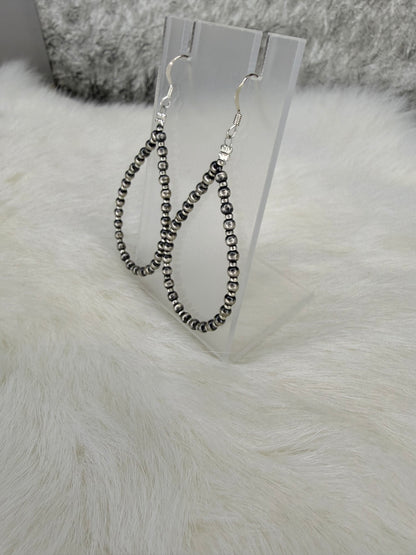 Sterling Silver Oxidized Bead Earrings Strung by Dorothy Lee