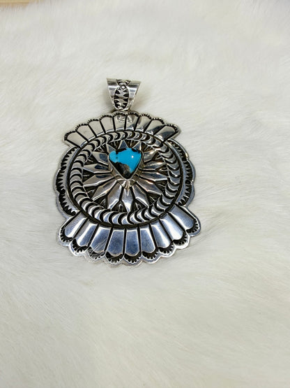 D. Delgarito Sterling Silver and Turquoise Pendant