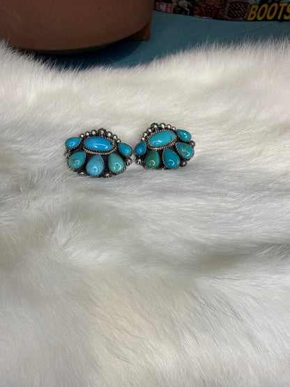 Larry Begay Kingman Cluster Earrings