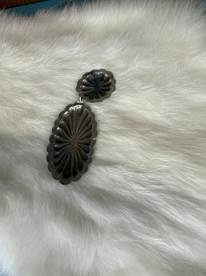 Rita Lee 4" Concho Earrings with Turquoise