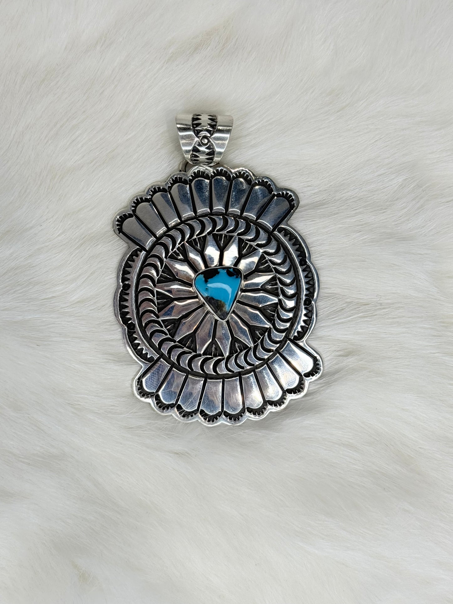 D. Delgarito Sterling Silver and Turquoise Pendant