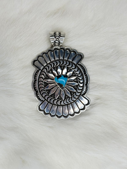 D. Delgarito Sterling Silver and Turquoise Pendant
