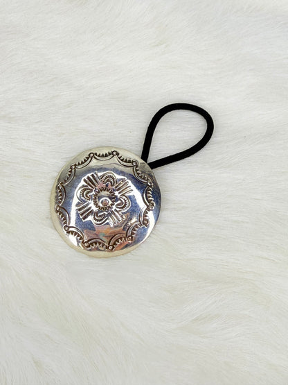 Arnold Blackgoat Stamped Concho Hair Tie