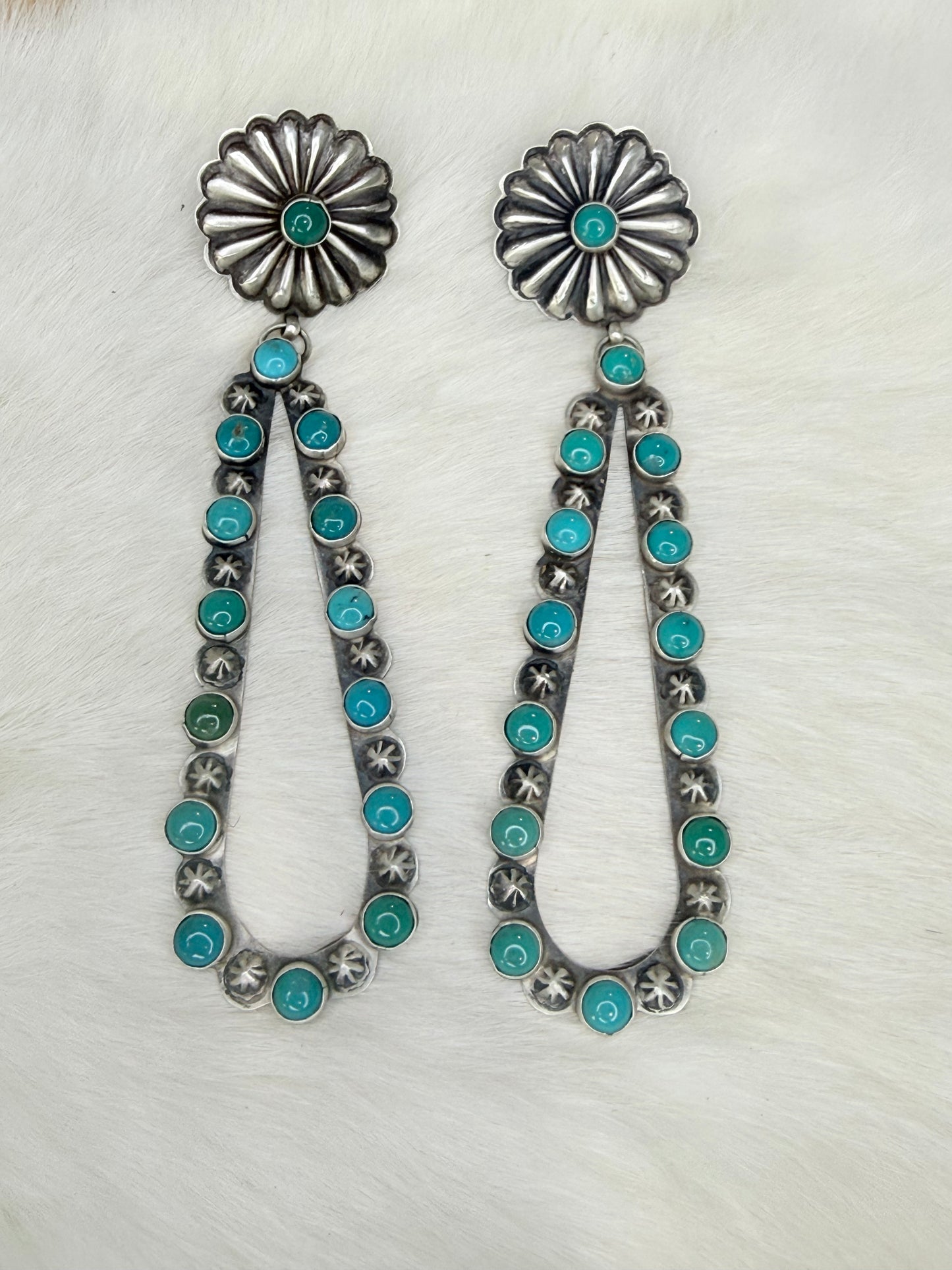 Eugene Charley Sterling Silver Earrings with Turquoise