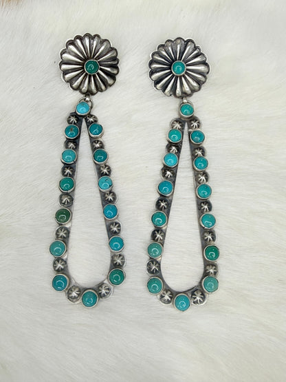 Eugene Charley Sterling Silver Earrings with Turquoise
