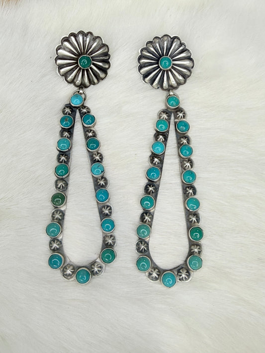 Eugene Charley Sterling Silver Earrings with Turquoise