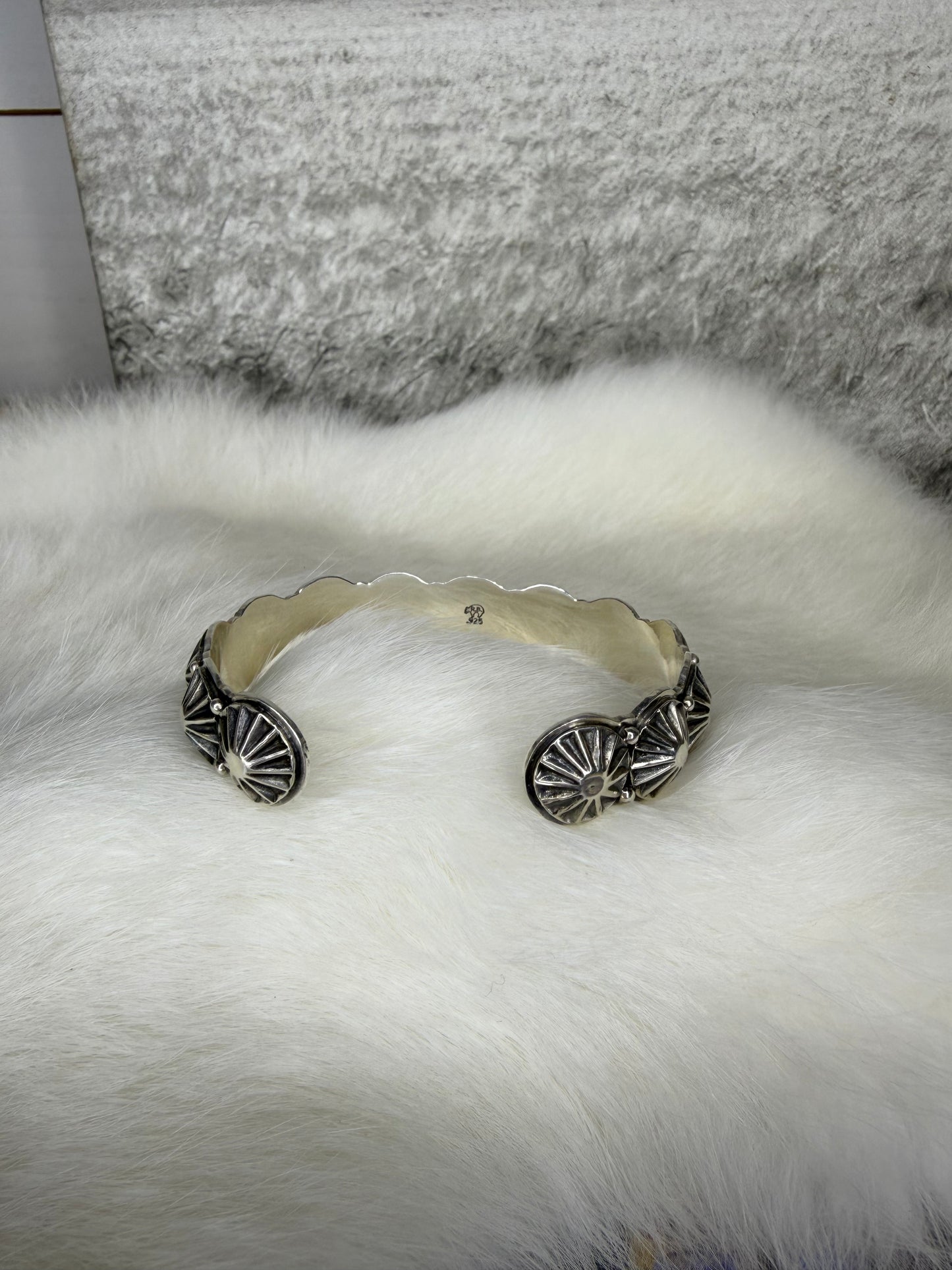 Repousse Stamped Cuff by Thomas Yazzie with Star Shots