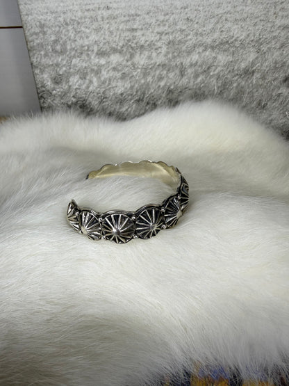 Repousse Stamped Cuff by Thomas Yazzie with Star Shots