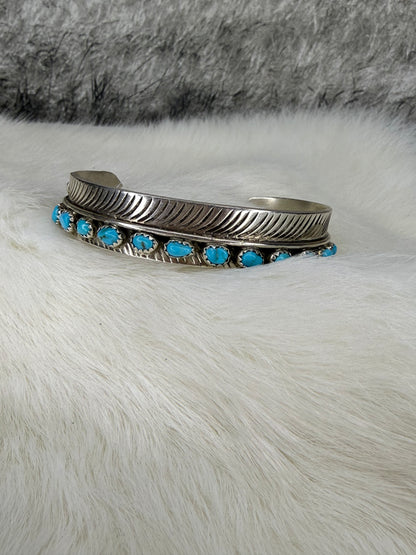 Feather Cuff by Aaron Davis with Turquoise