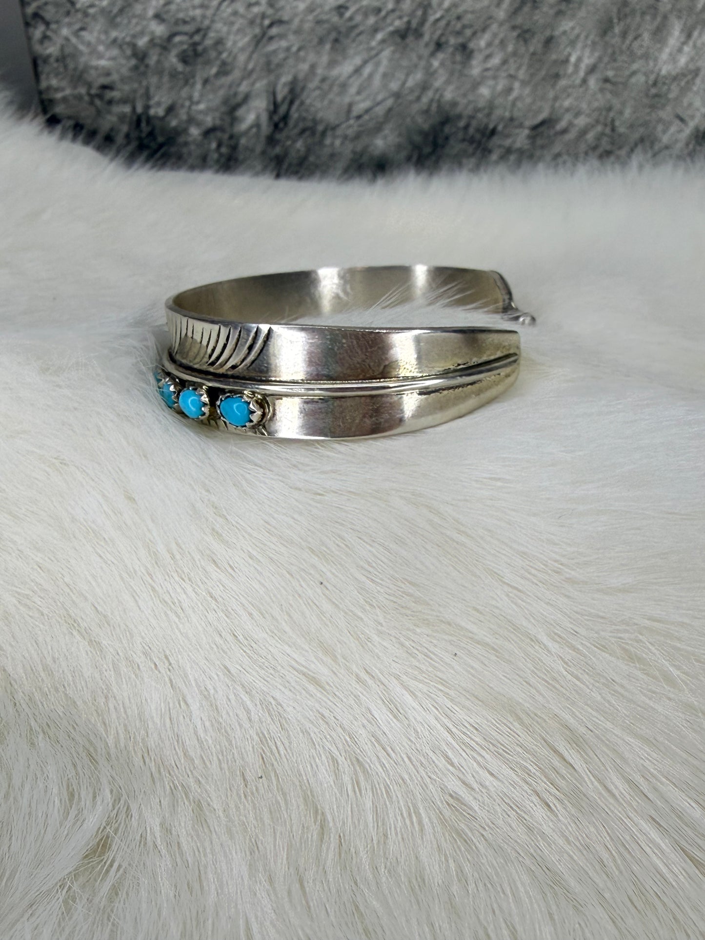 Feather Cuff by Aaron Davis with Turquoise