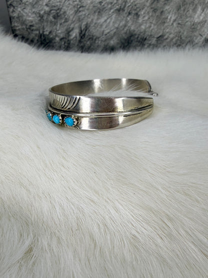 Feather Cuff by Aaron Davis with Turquoise
