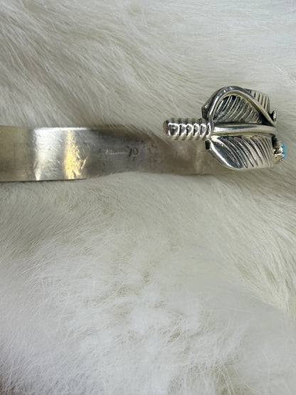 Feather Cuff by Aaron Davis with Turquoise