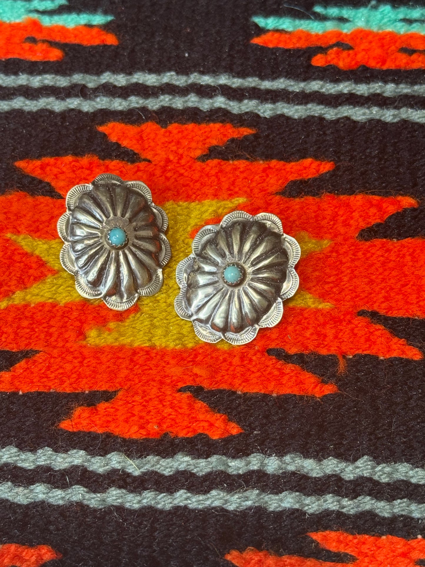 Concho Earrings with Turquoise