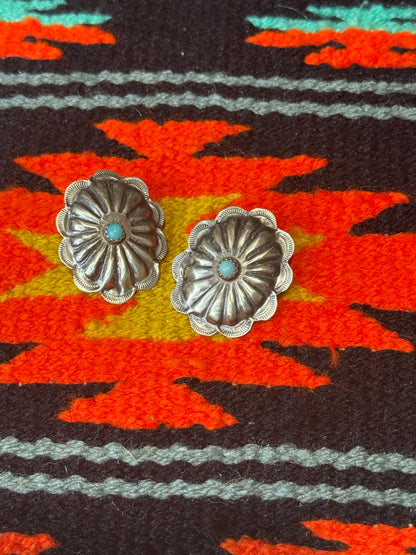 Concho Earrings with Turquoise