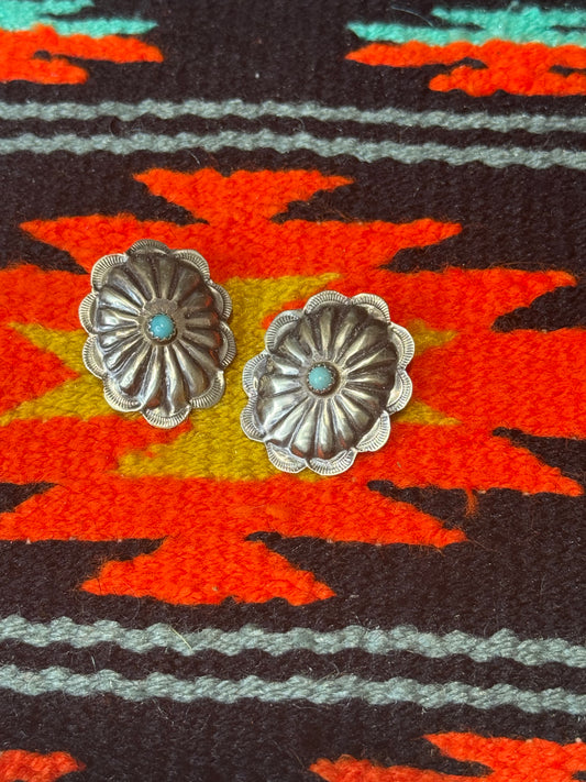 Concho Earrings with Turquoise