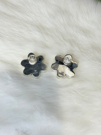 Federico Jimenez Mother of Pearl Flower Earrings