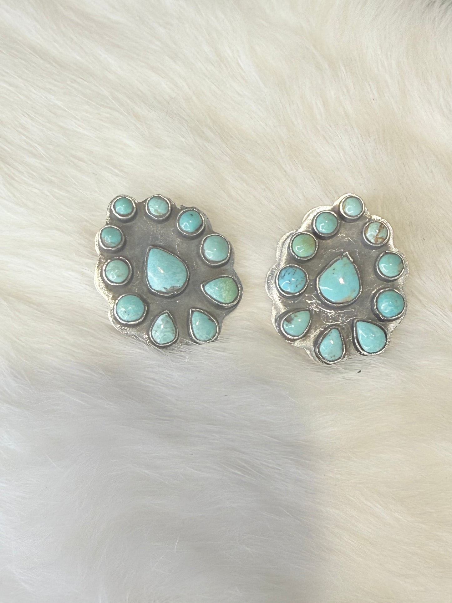 Federico Jimenez Turquoise Inverted Drop Cluster Earrings