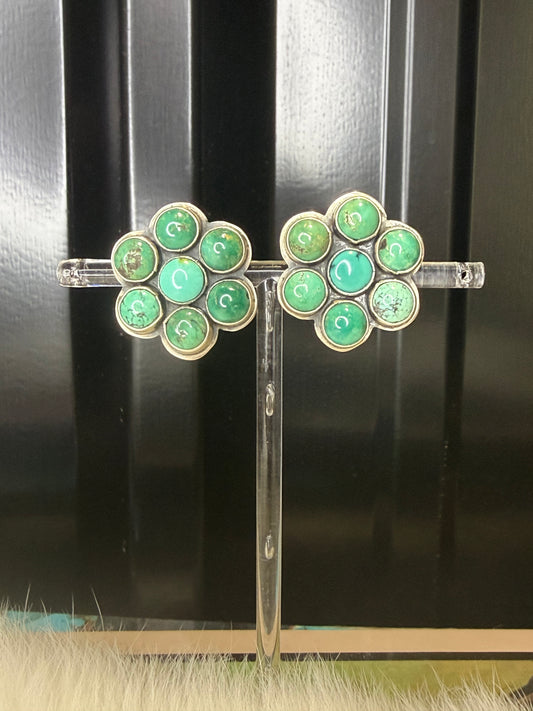 Federico Jimenez Turquoise Flower Earrings