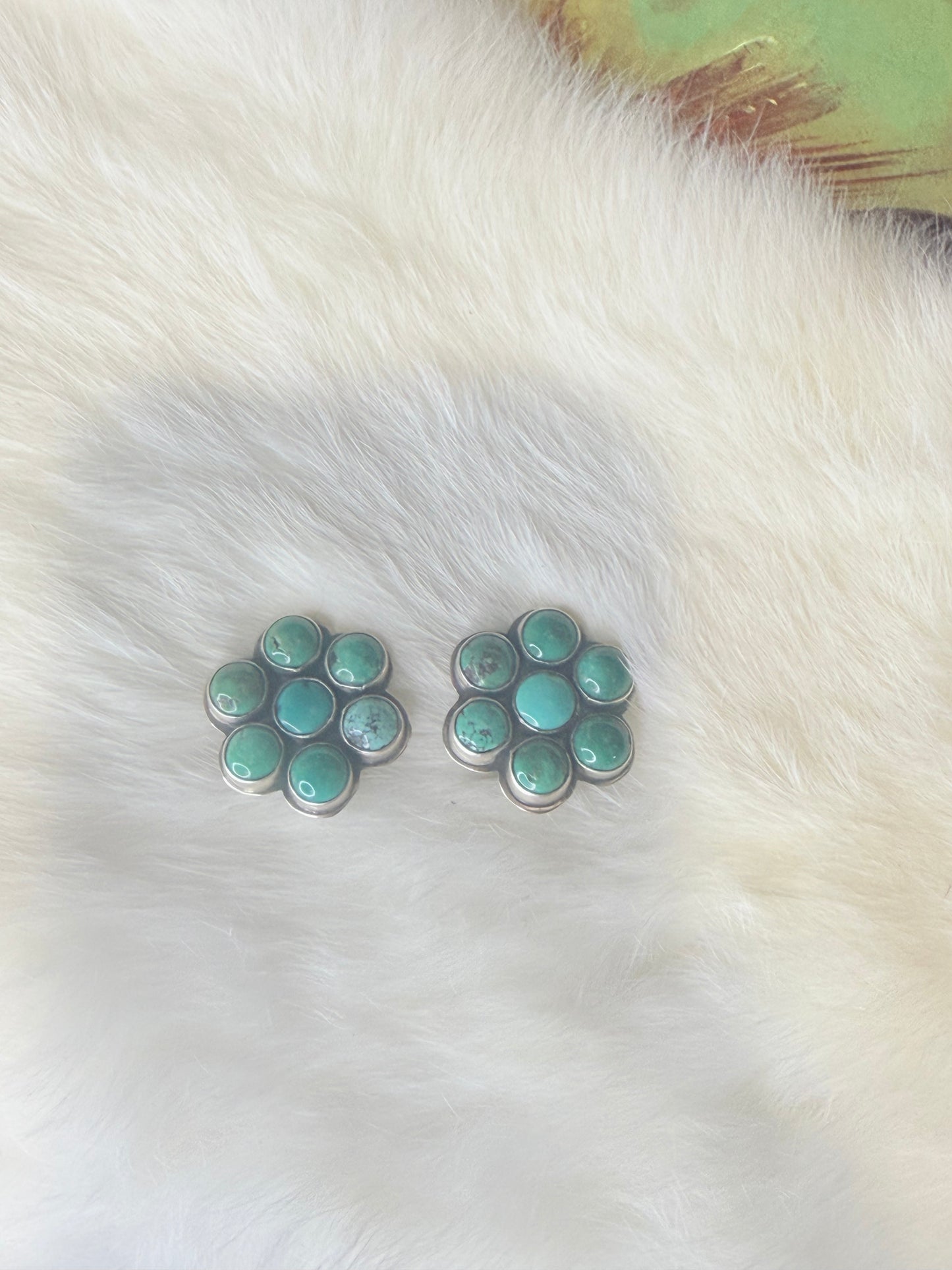 Federico Jimenez Turquoise Flower Earrings
