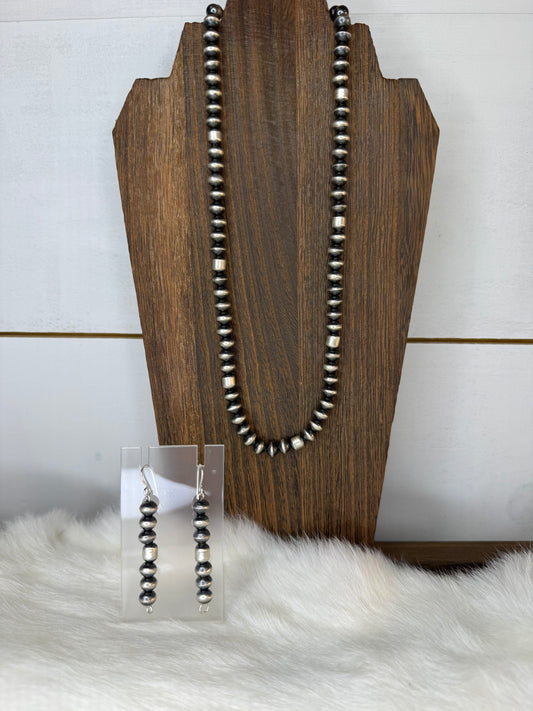 Tonisha Haley Handmade Navajo Pearls 24" with Matching Earrings