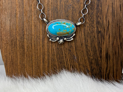 Kathleen Livingston Necklace with Turquoise Oval Pendant