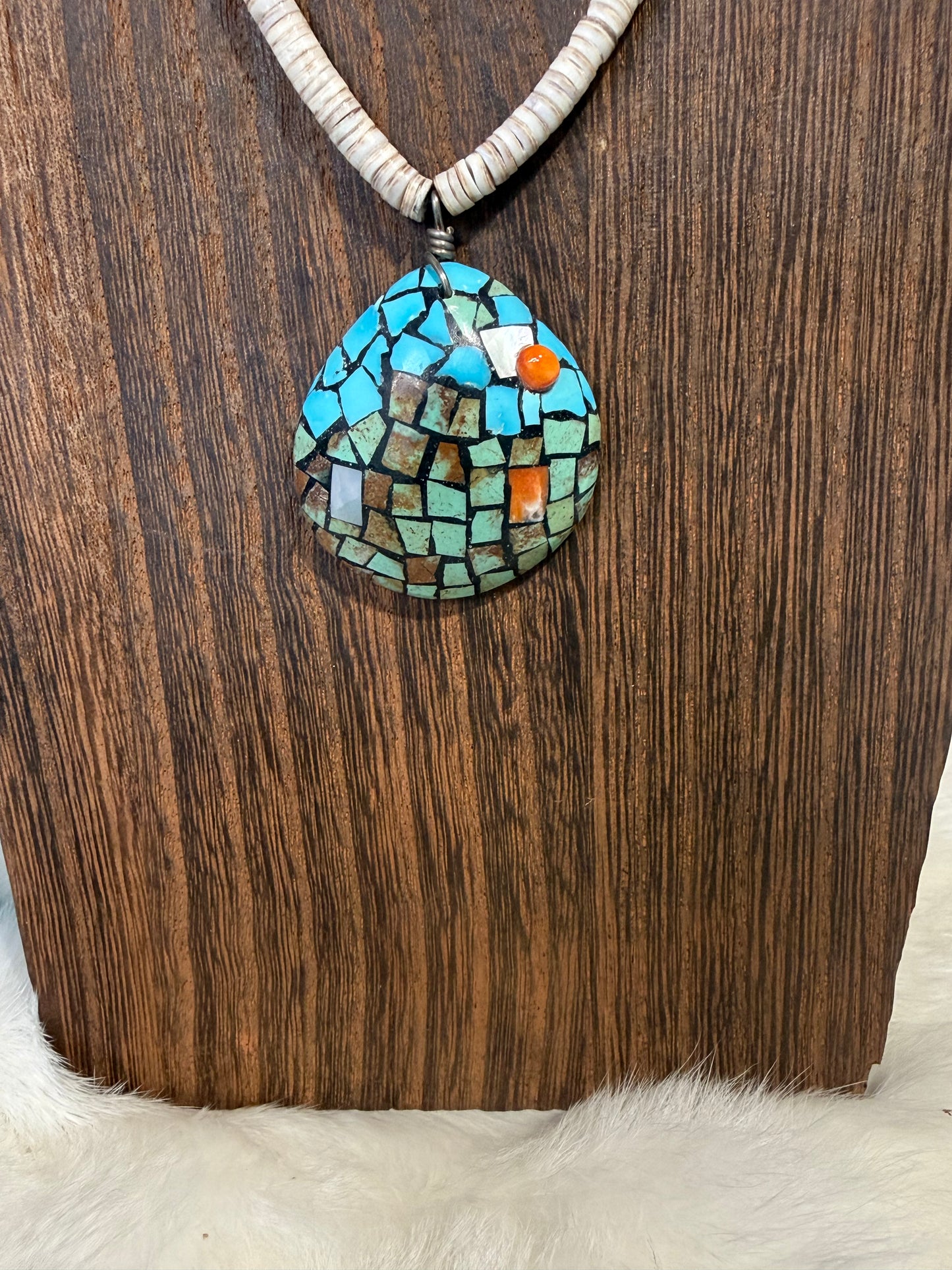 Ferrell & Reyes Pacheco Turquoise & Spiny Oyster Shell Necklace