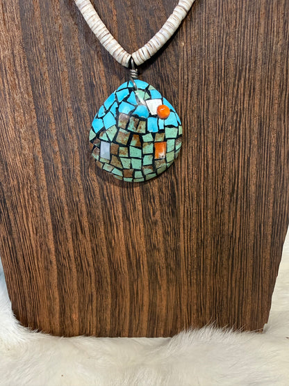 Ferrell & Reyes Pacheco Turquoise & Spiny Oyster Shell Necklace