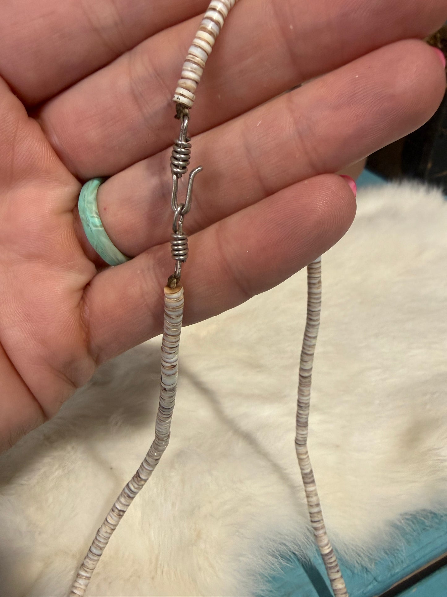 Ferrell & Reyes Pacheco Turquoise & Spiny Oyster Shell Necklace